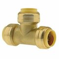 Boshart Plumb Eeze Push-Fit Tee, 3/4 x 1/2 x 1/2 in, CTS, Brass, 200 psi Pressure PENL-PFT070505